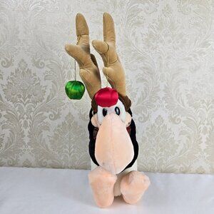 Vintage R Dakin & Co Stuffed Plush Opus Bloom County Reindeer Antlers Ornaments